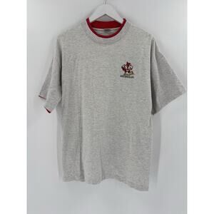 Vintage University of Louisville T Shirt Mens XL Gray Red Embroidered UofL Logo